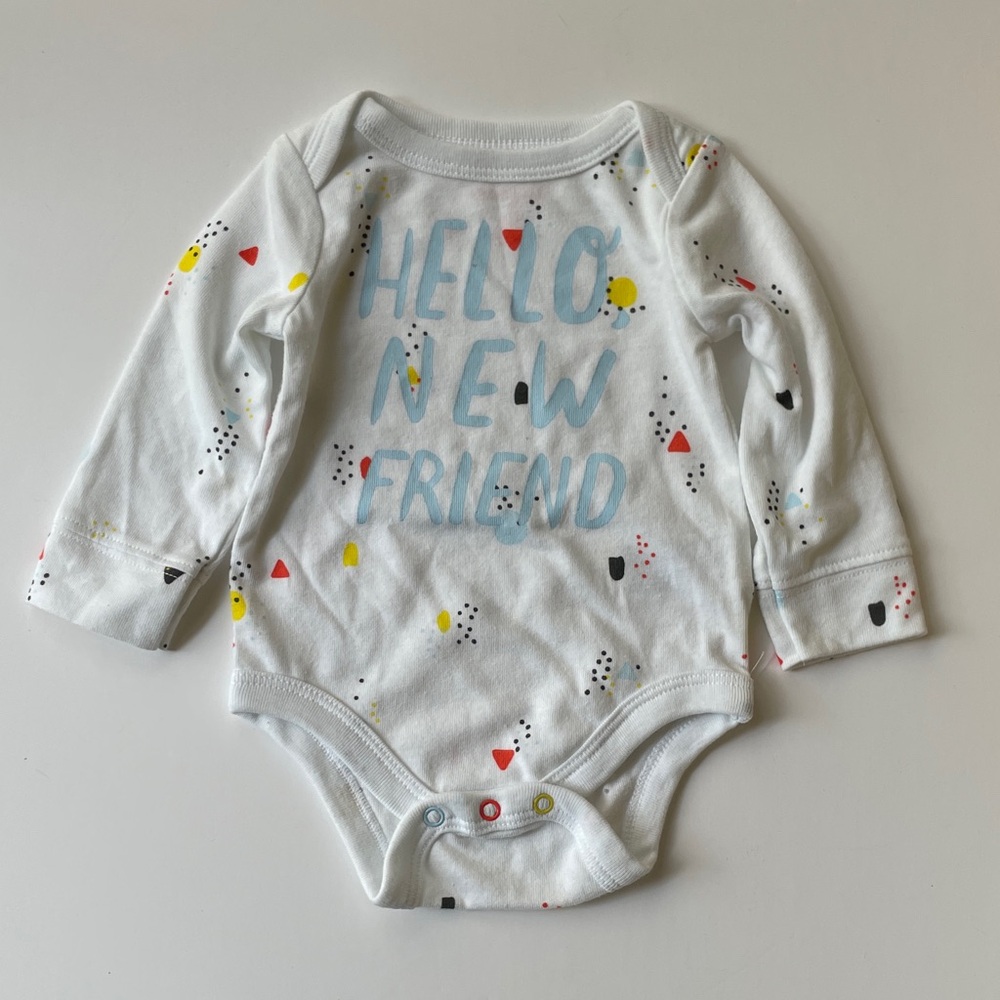 Cat & Jack White 'Hello New Friend' Bodysuit (size NB)